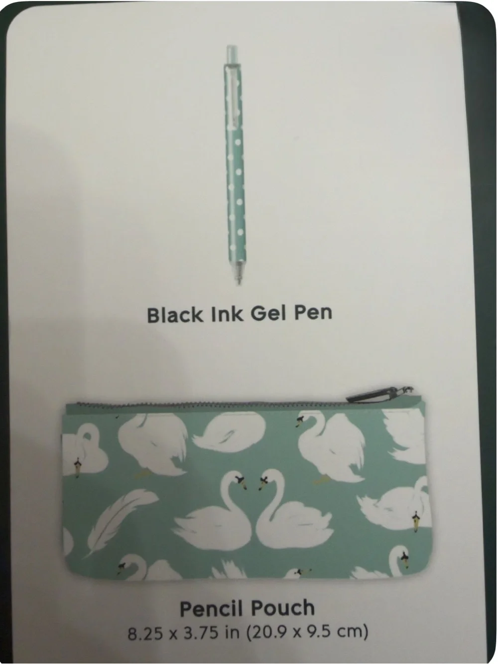 Swan Pen(cil) Pouch & Gel Pen Gift Set (NWT)
